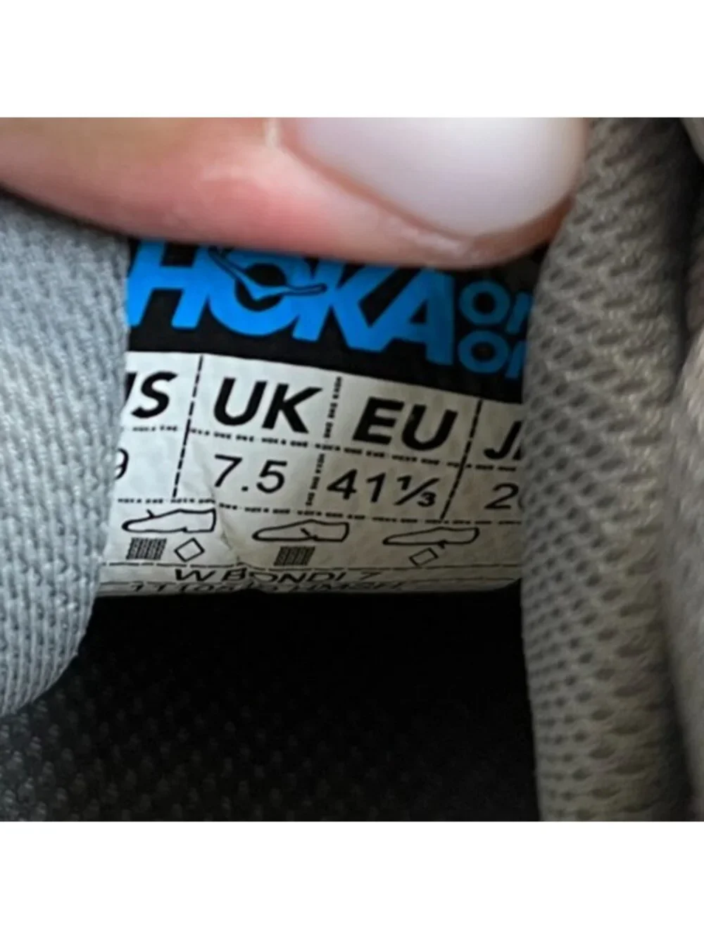 Hoka One One Bondi 7 Womens Size 9 Gray Athletic Running Walking Shoes Sneakers